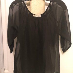 black shear blouse